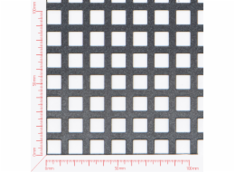 Děrovaný plech; děrování čtvercové řadové; otvor 10mm; rozteč 15mm