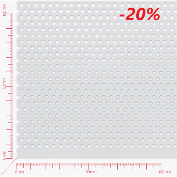 Děrovaný plech; děrování kruhové přesazené; otvor 3,5mm; rozteč 5,0mm